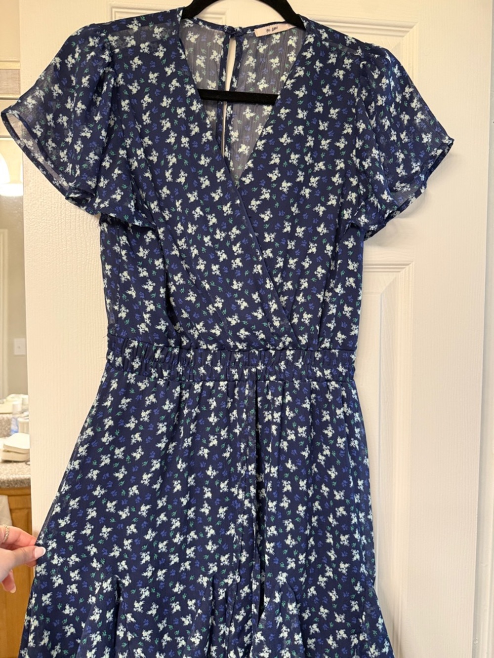 Navy Blue Floral Dress